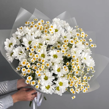 Полевой букет: кустовая ромашка + танацетум