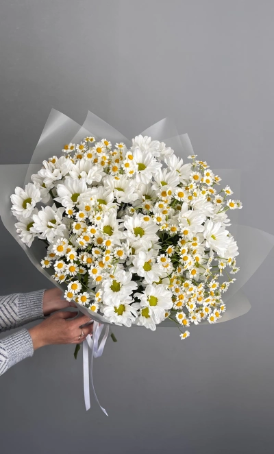 Полевой букет: кустовая ромашка + танацетум