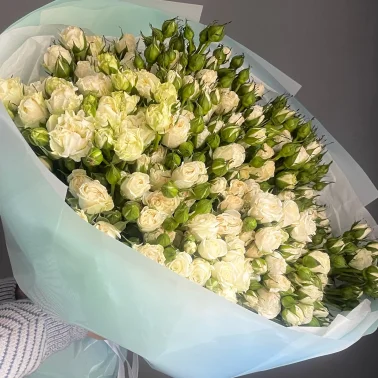 15 кустовых белых роз