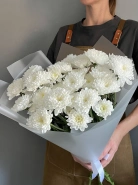 Букет из 5 кустовых хризантем &laquo;Белое облако&raquo; 2