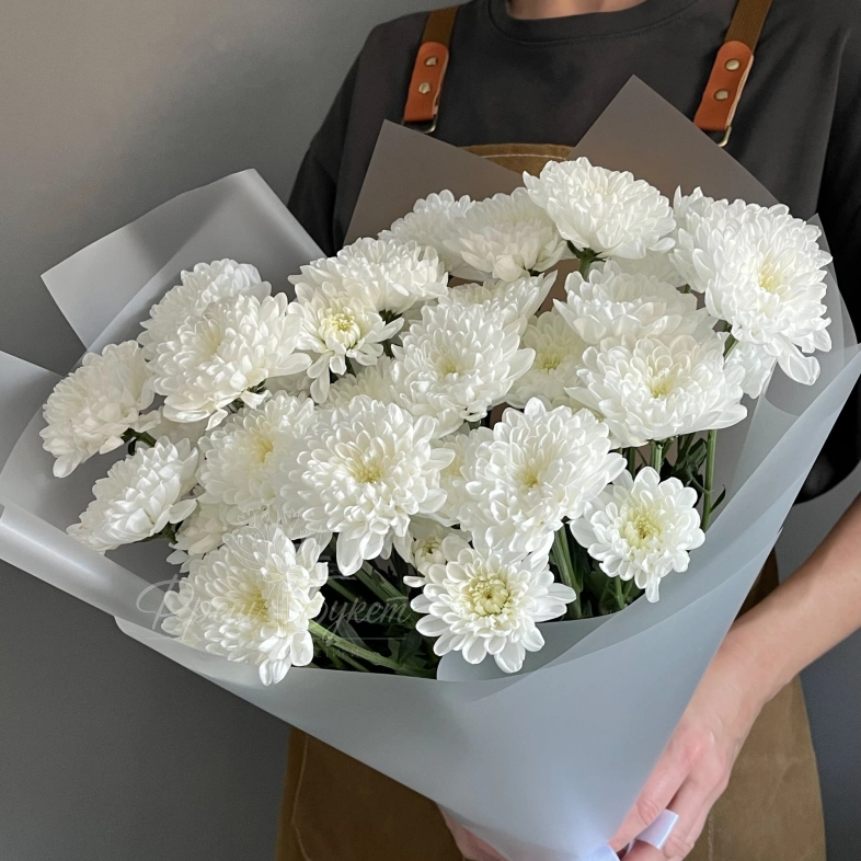 Букет из 5 кустовых хризантем &laquo;Белое облако&raquo;
