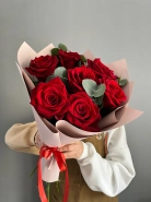 Букет из 7 алых роз &laquo;Семь нот любви&raquo; 3