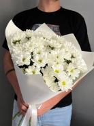 Букет из 5 свежих ромашковых хризантем 1